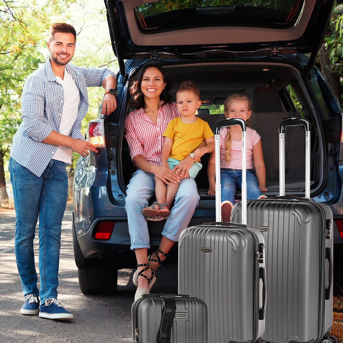 Juego De Maletas Rígidas Abs Itaca Sevron Antracita