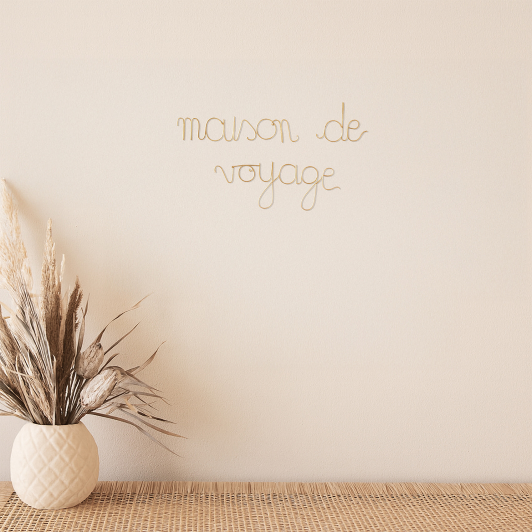 Mot fil de laiton 'MAISON DE VOYAGE' - Doré Vieilli
