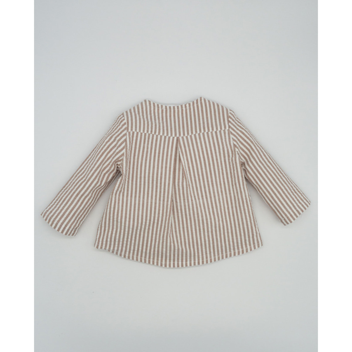 CAMISA BOLSILLO RAYAS TAUPE