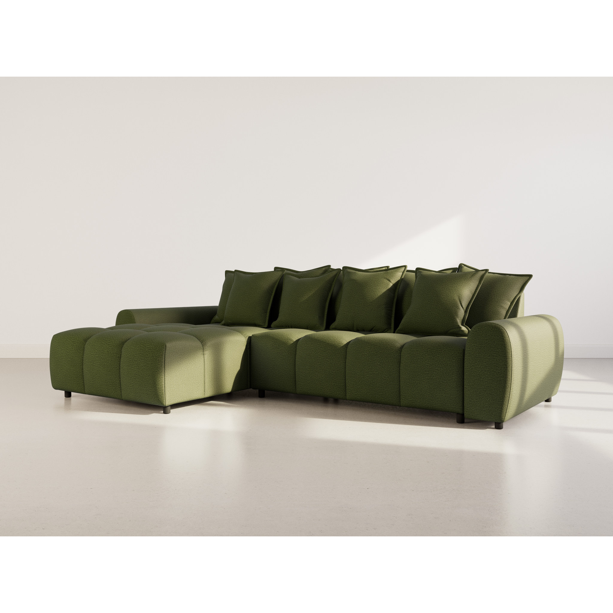 Adelaide - canapé d'angle réversible 4 places en tissu texturé - Vert