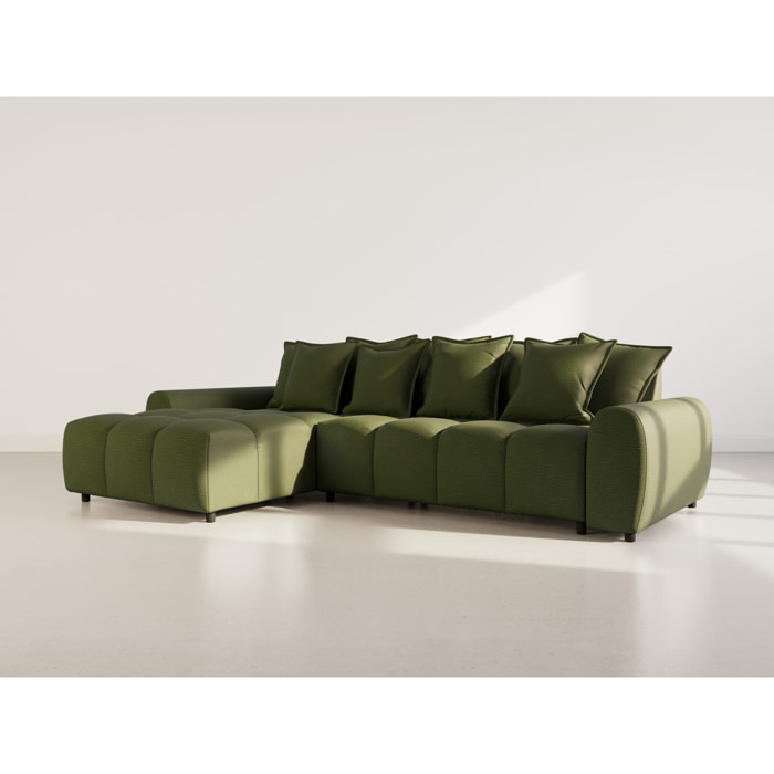Adelaide - canapé d'angle réversible 4 places en tissu texturé - Vert