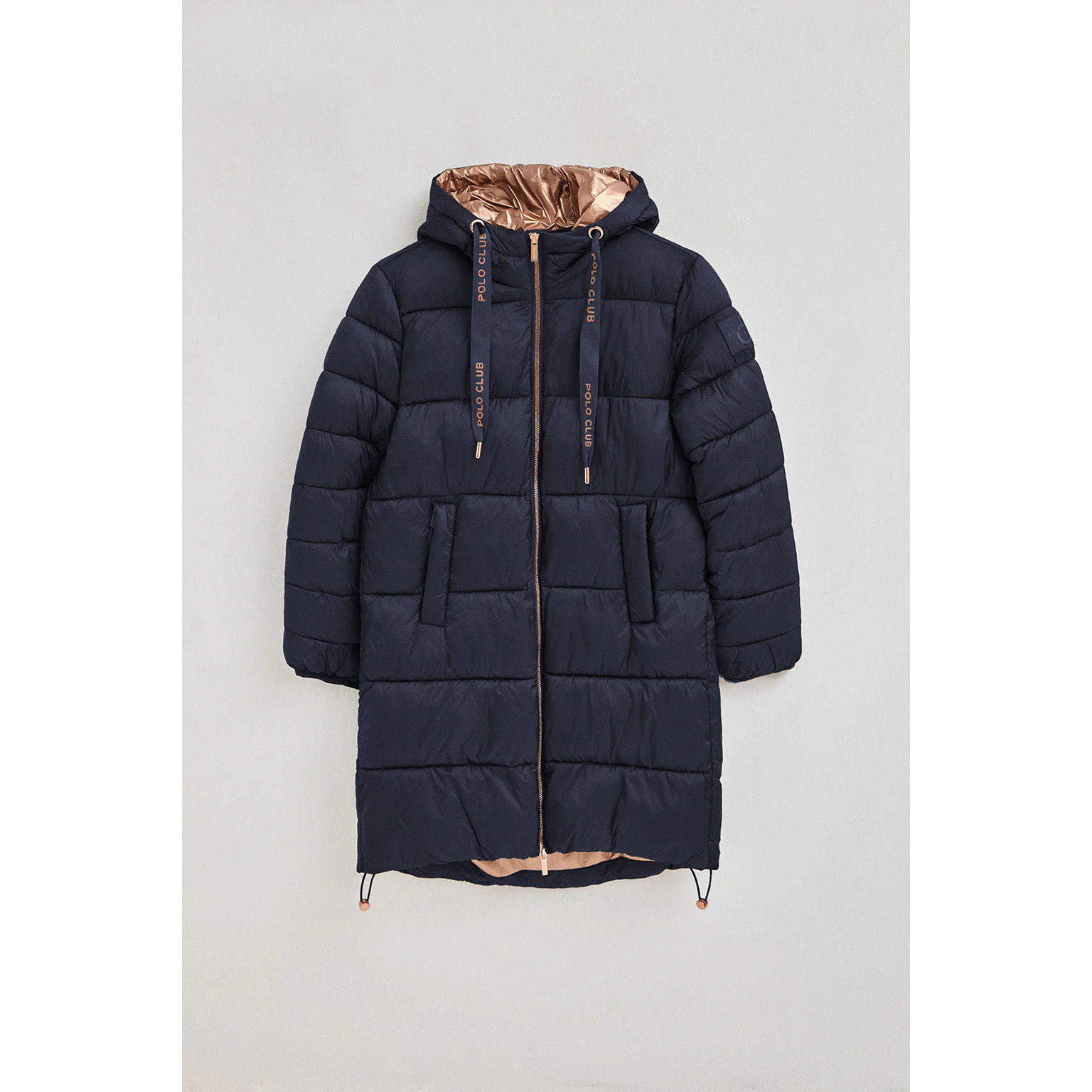 Giaccone Ingrid Coat blu marino con logo Polo Club