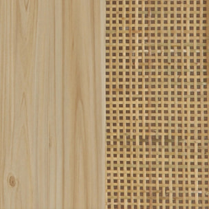 Mesa de escritorio con 2 cajones en pino y rattán 120x48 cm Made Pino - Rattan