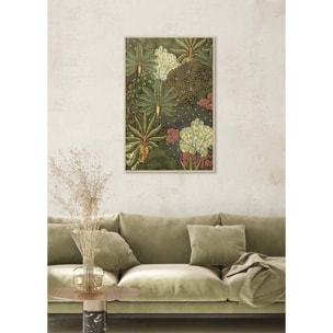 Cuadro Jungle poliéster verde-dorado 92x62x4 cm