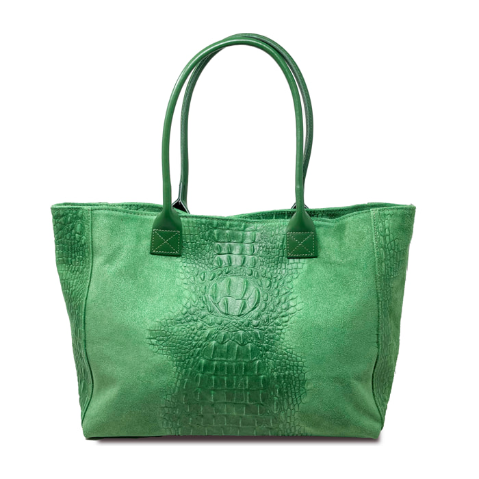 Chicca Borse - Borsa a Spalla Donna in Vera Pelle - Colore Cocco Verde Mela