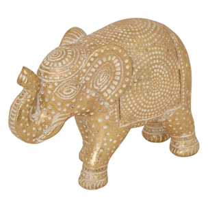 Éléphant résine Gajah H.11,5cm doré