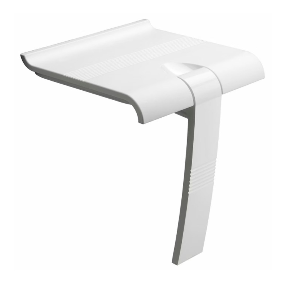 Siège de douche PMR PELLET Design escamotable blanc piètement aluminium époxy blanc
