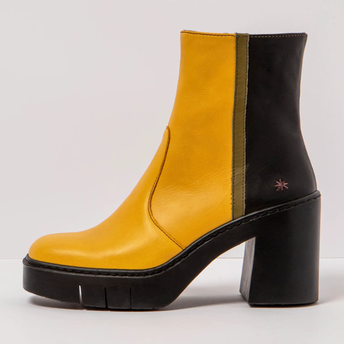Botines con tacón 1974 NAPPA YELLOW-BRONZE/BERNA color Yellow-bronze