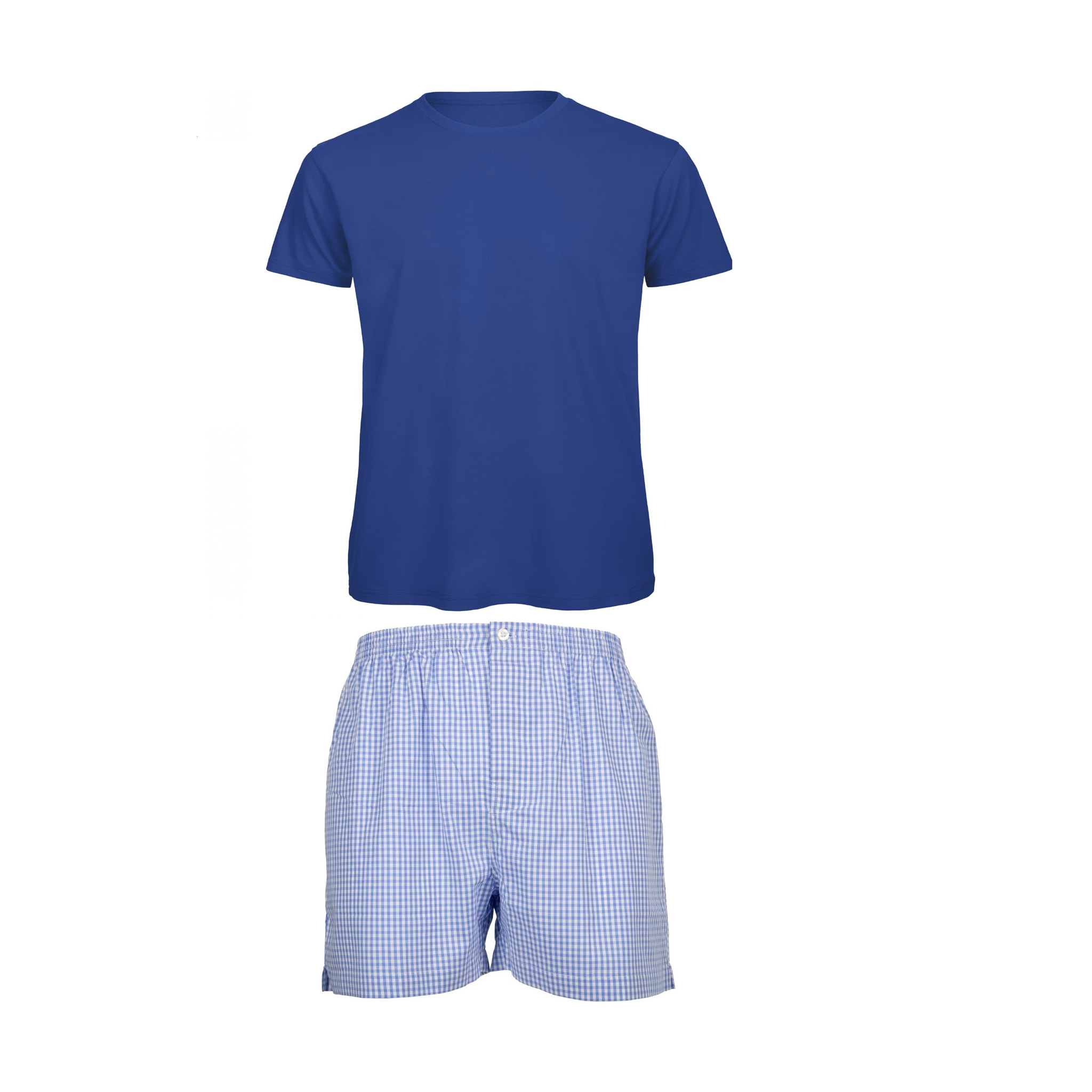 Pigiama leggero UOMO cotone ROYAL riga fiori bianchi