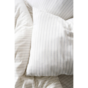 Parure de lit 100% coton tisse teint Bleu