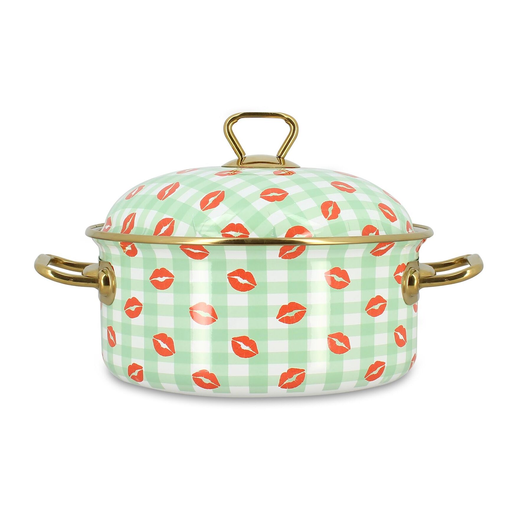 Faitout 20cm en acier émaillé avec motif bisous - tous feux VICHY