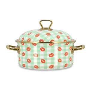 Faitout 20cm en acier émaillé avec motif bisous - tous feux VICHY