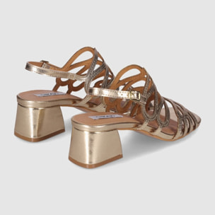 Sandalias - Oro - Tacón: 5 cm
