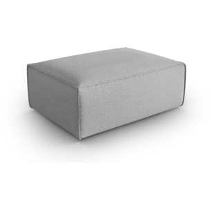 Pouf "Mackay" en velours structuré gris