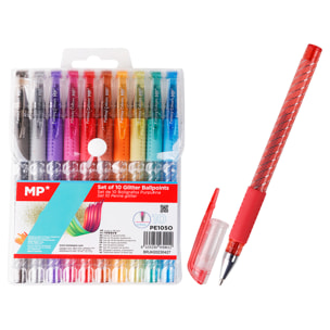 SET DI PENNE GLITTERATE 10 COLORI