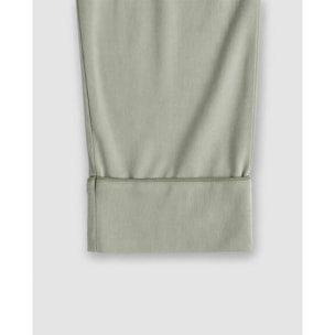 Pijama largo camisero algodón liso verde