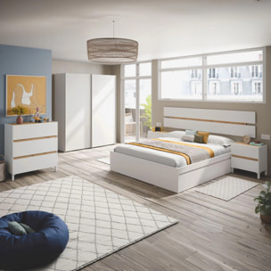 Armario de puertas correderas y diseño practico en blanco artik 150x200 cm Unix Blanco Artik (Blanco Mate)