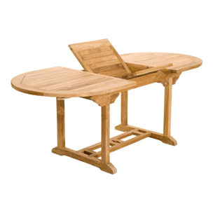 HARRIS - Table de jardin 6/8 personnes - ovale extensible - 150/200*90 cm en bois Teck brut