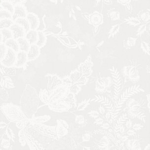Serviette lin & coton anti tache motif jacquard Mille giverny blanc