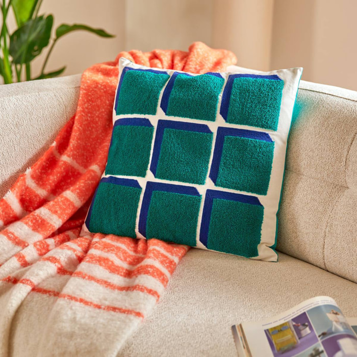 Coussin Flow vert hollywood D45x45cm