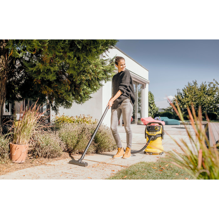 Aspirateur eau et poussière Karcher WD 5 V-25/5/22 - Puissance 1100W- Capacité 25L- Cuve plastique- Flexible 5m- Nettoyage du filtre