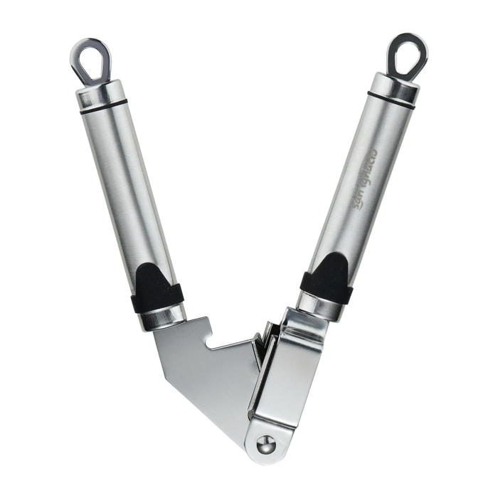 Prensador de ajos 19x5 cm acero inoxidable, triturador manual resistente expert san ignacio