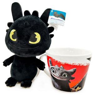 How To Train Your Dragon Toothless Tazza + Peluche 18cm Dreamworks