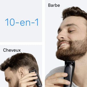 Tondeuse multi usages BRAUN AIO 3560, 14 hauteurs de coupe, précision 0,5 mm, autonomie 50 mn