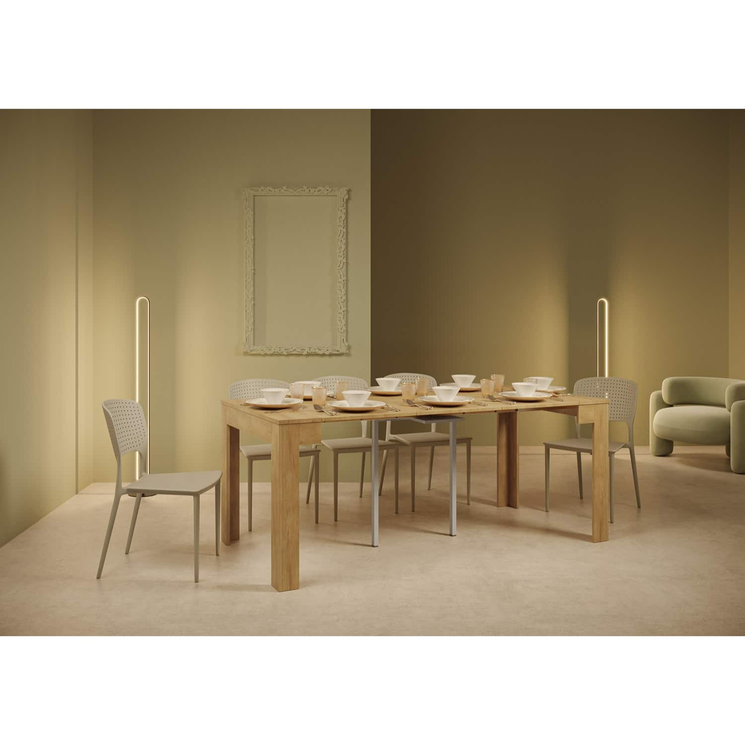 Consolle allungabile 90x42/198 cm Bora Small Quercia Natura