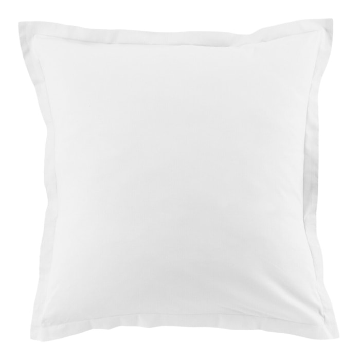 Lot de 2 taies d'oreiller 100% coton 57fils blanc