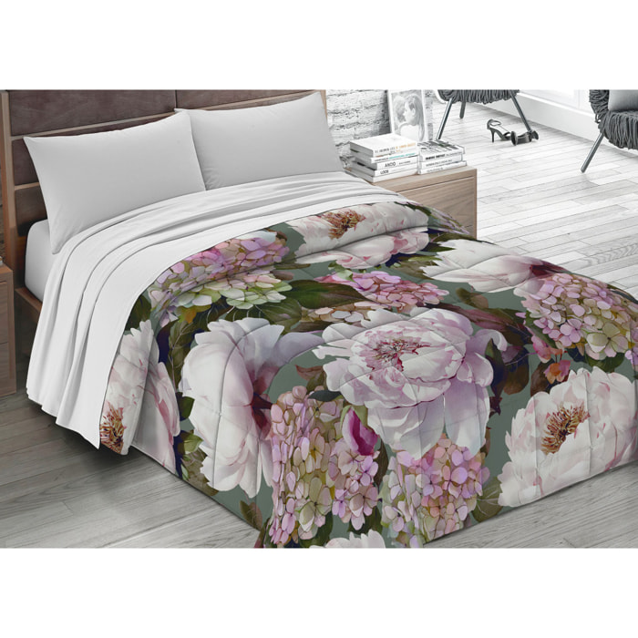 Trapunta Invernale 300gr Diadema Flora Stampa Digitale Fantasia Floreale D10