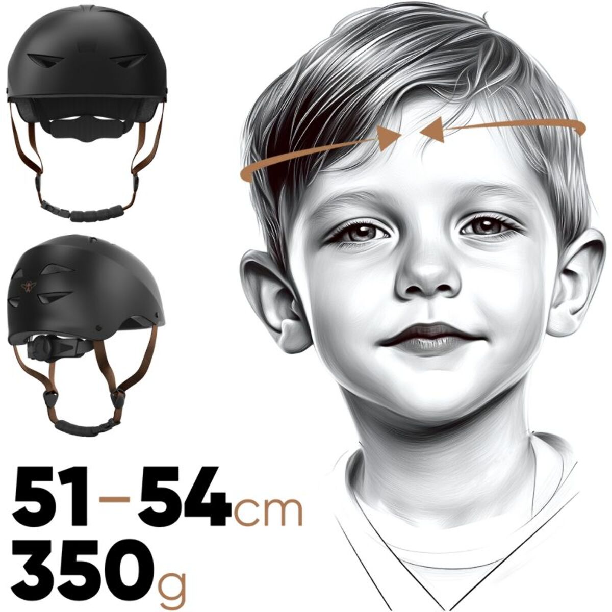 Casque CASR Classico noir et marron taille S