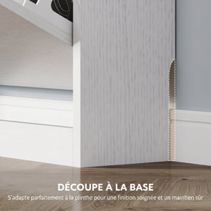 Meuble à chaussures 3 portes dim. 80 x 17 x 108 cm effet bois blanc