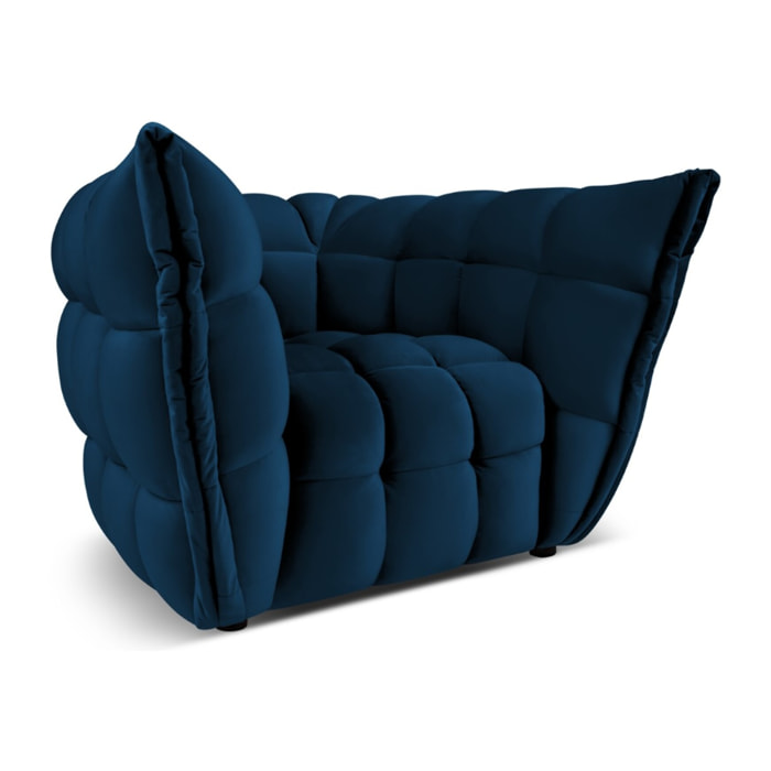 Fauteuil "Cedric" en velours bleu roi