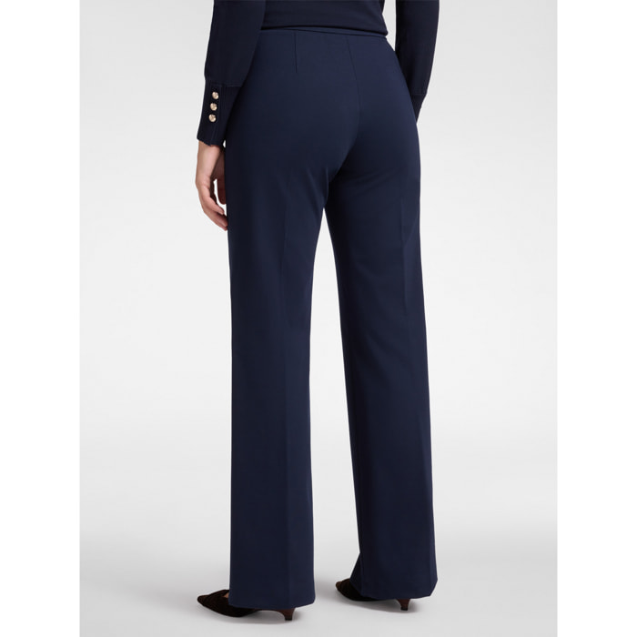 Elena Mirò - Pantalones de hombre en punto milanés - Azul