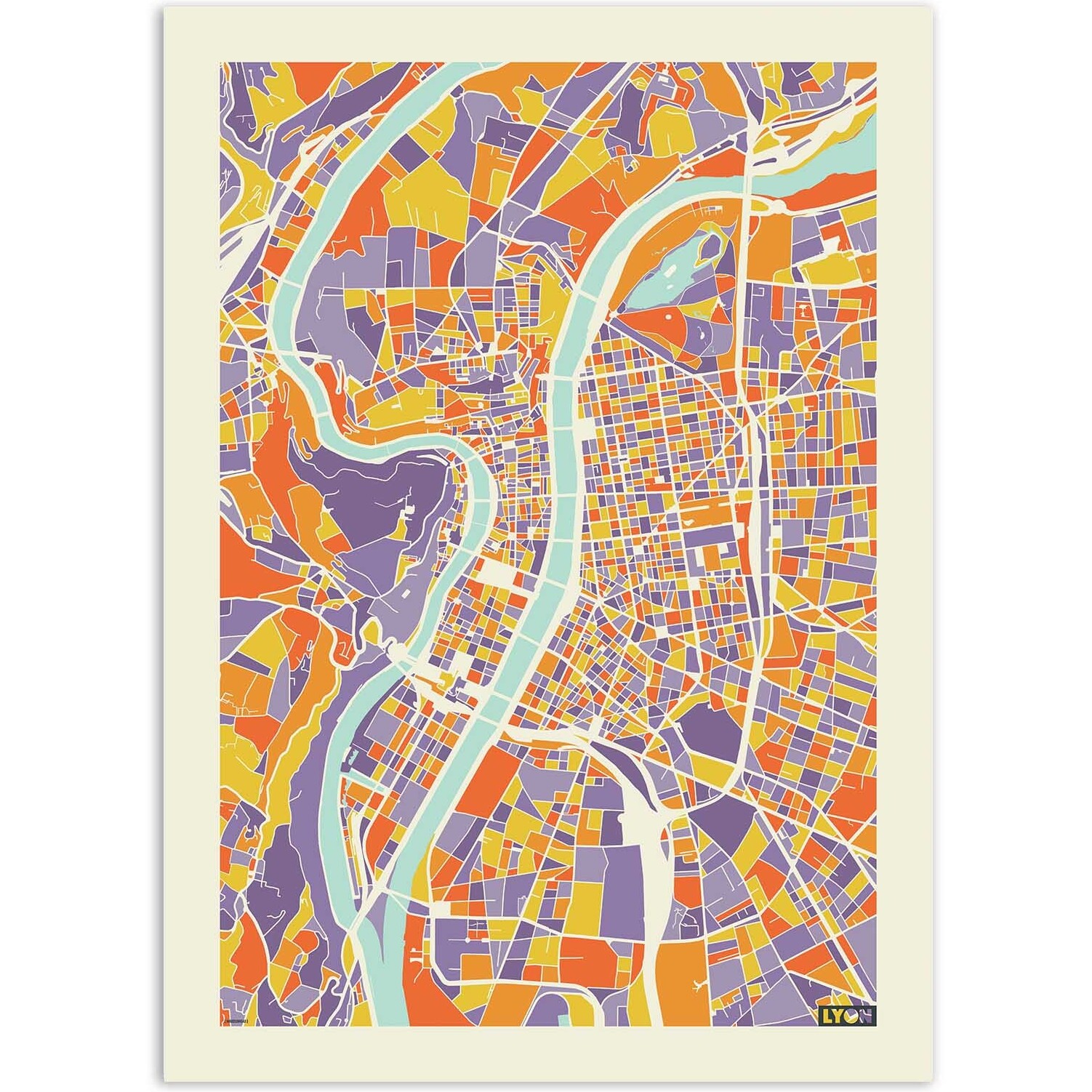 Affiche - Lyon Rainbow map - Muzungu
