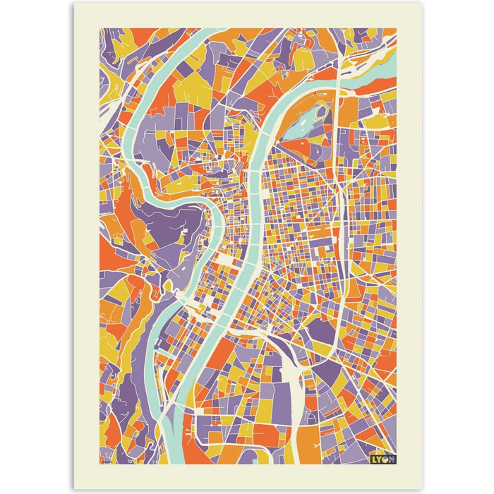 Affiche - Lyon Rainbow map - Muzungu