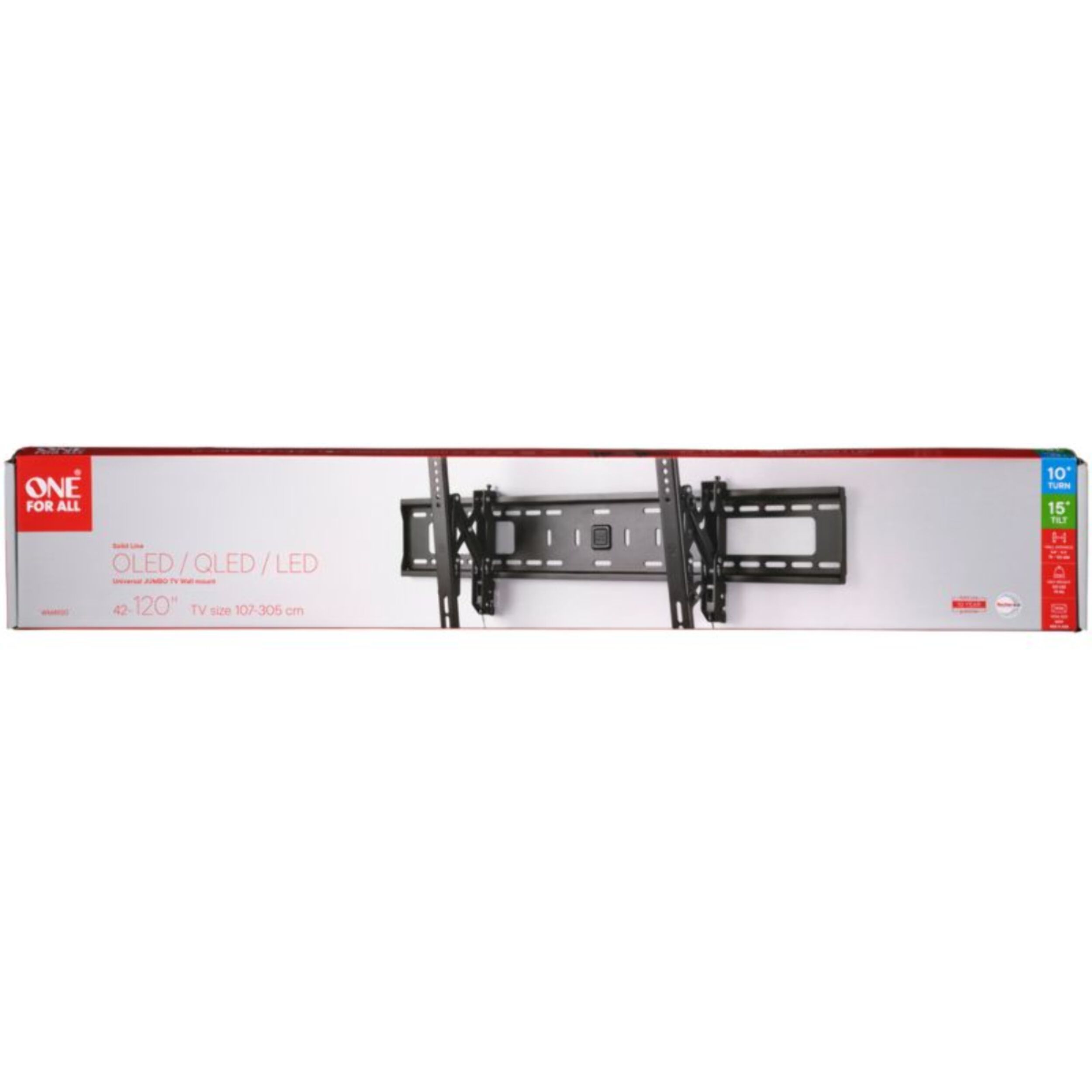 Support mural TV ONE FOR ALL TV Solid Jumbo - Inclinable 42-120 pouce