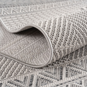 DESERT - Tapis rond intérieur/extérieur gris, design tropical