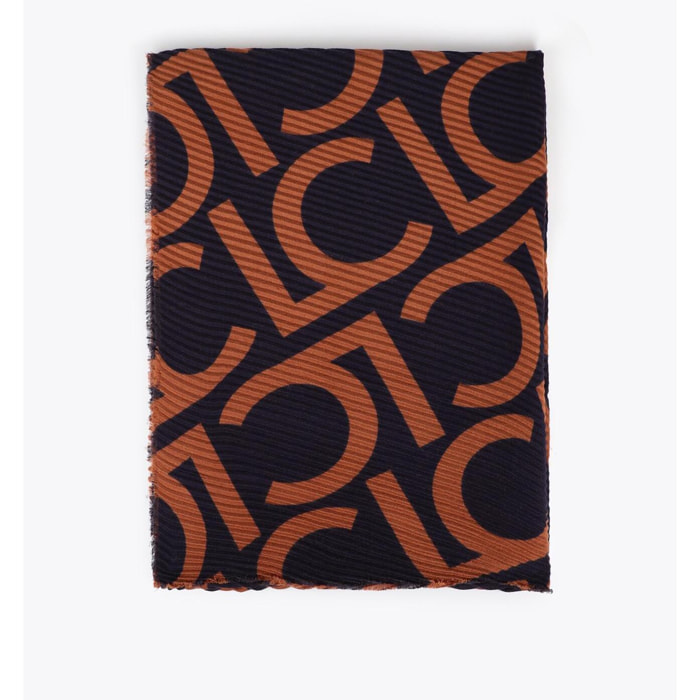 Foulard plissettato bicolore