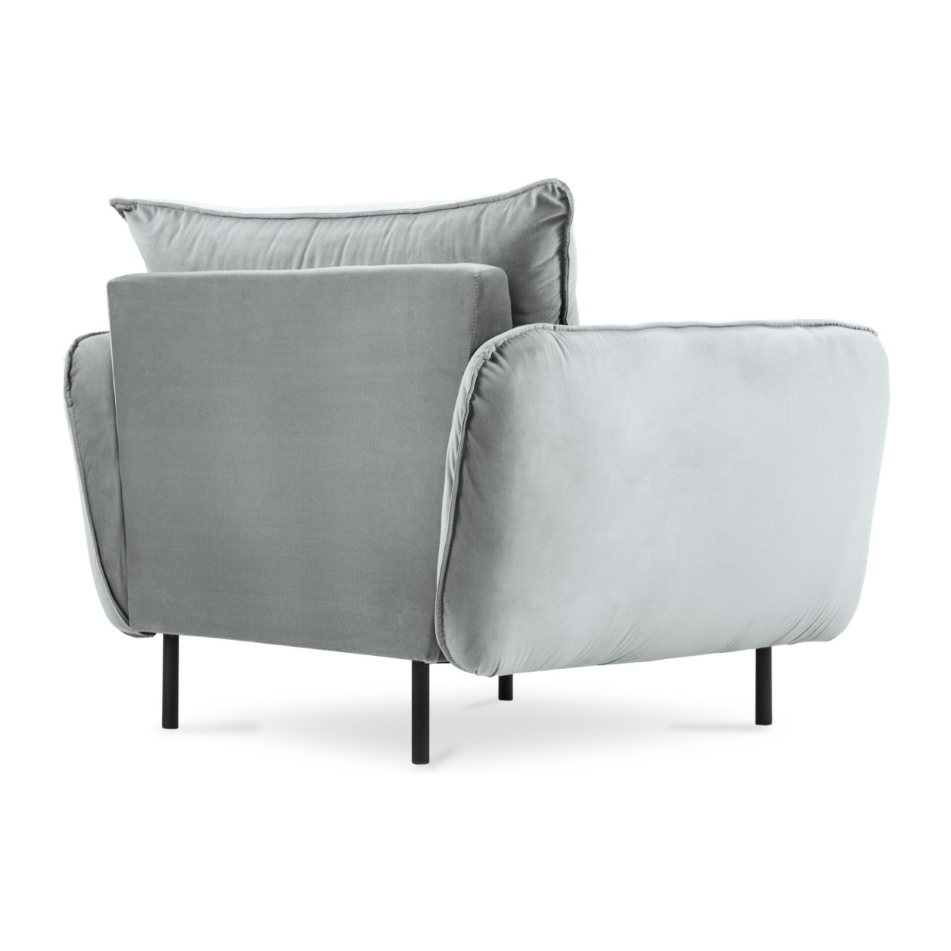 Fauteuil "Vienna" en velours gris clair