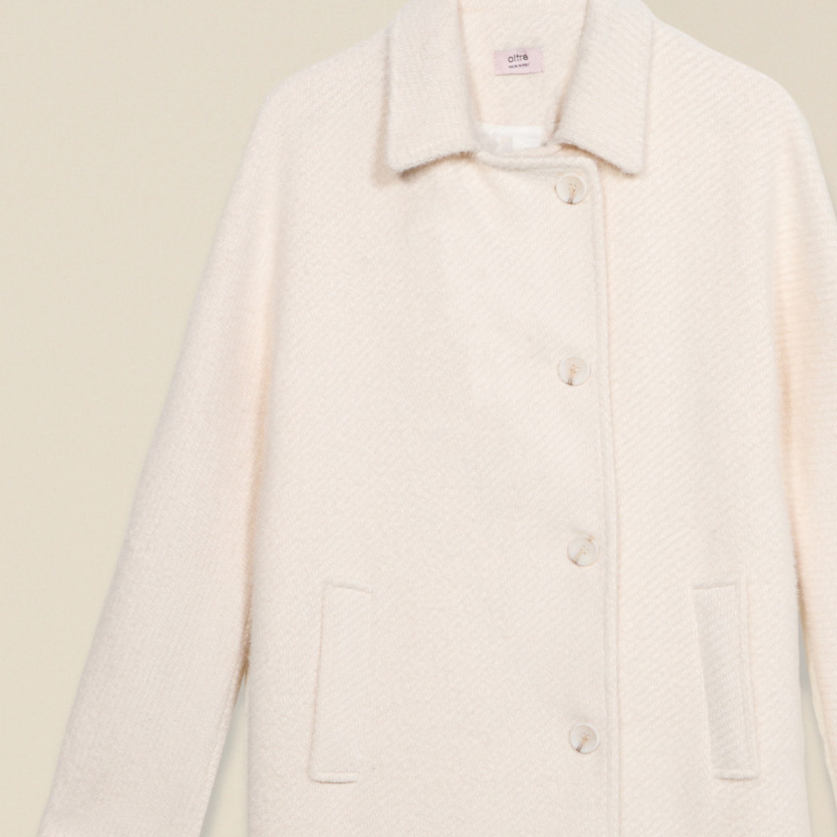 Oltre - Cappotto con chiusura asimmetrica - Bianco