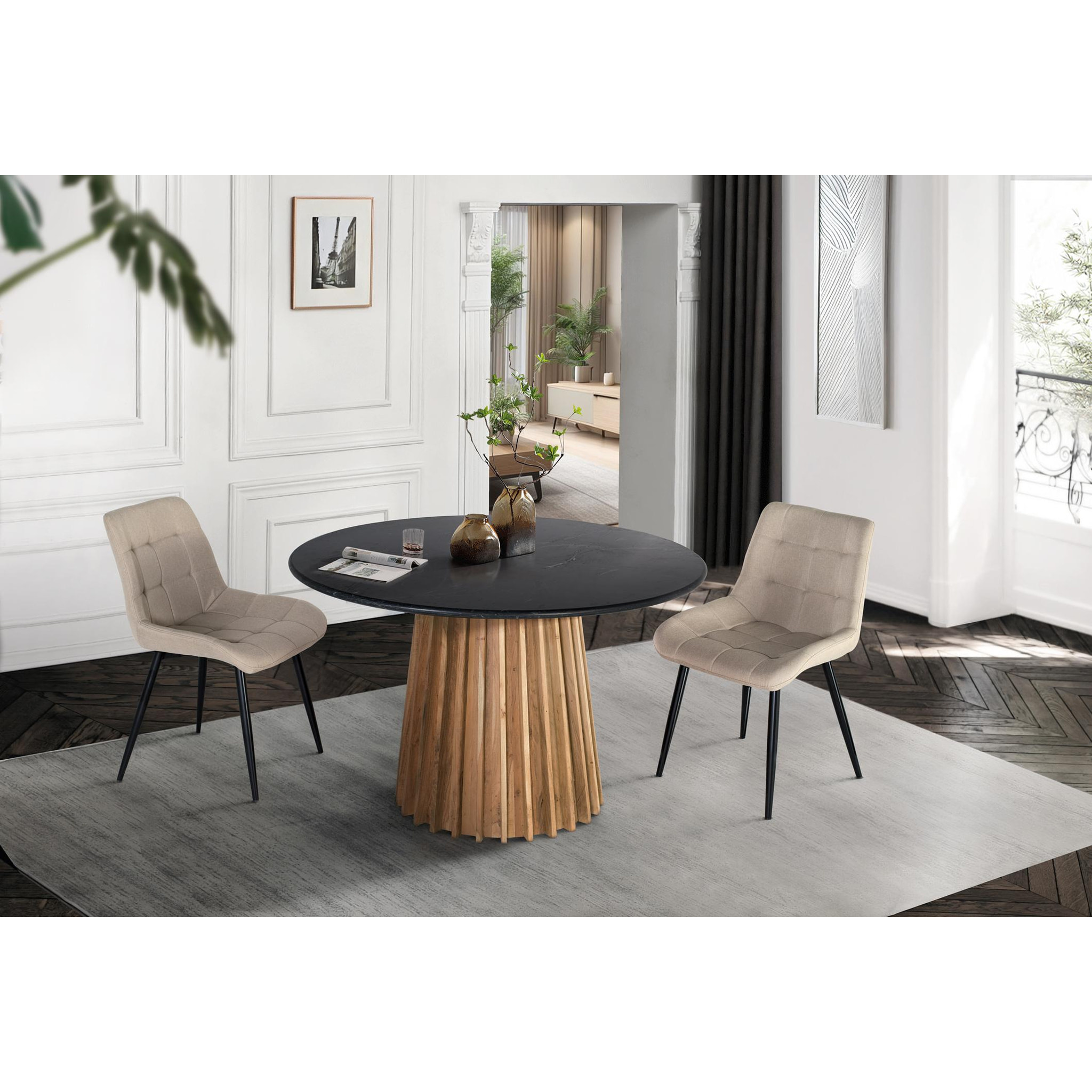Silla de Tela 50 Cm Estilo Contemporáneo