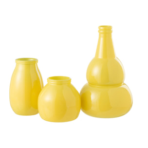 J-Line Vase Cocoon Glass Yellow