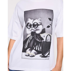 Camiseta Manga Corta Blanco - Gatet