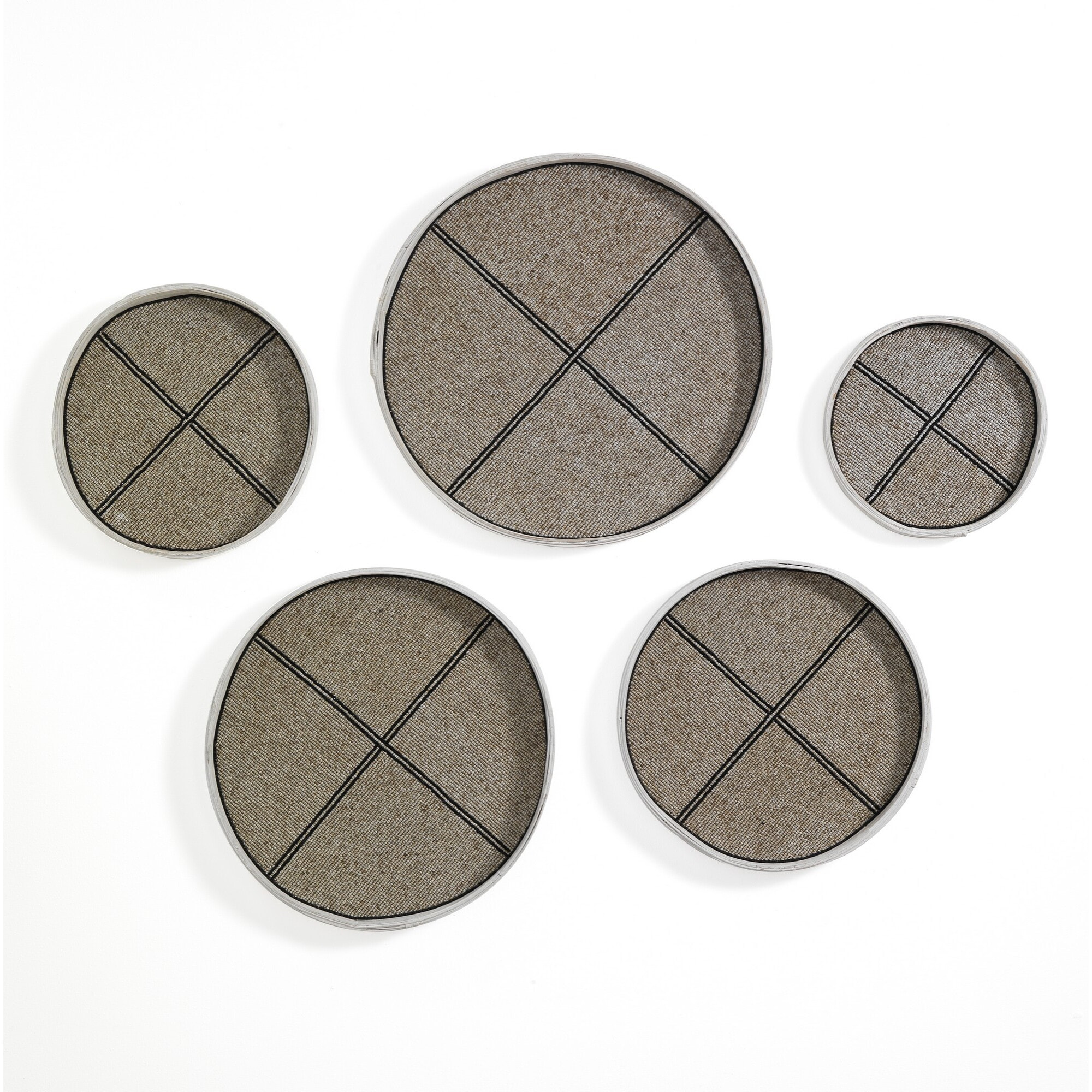 Lot de 5 assiettes décoratives Tomasucci TRUJA, marron, 25 × 25 × 2,5 cm