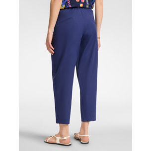 Elena Mirò - Pantalón globo de algodón elástico - Azul