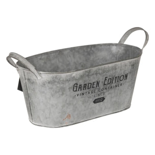 Set de 3 jardinieres métal gris