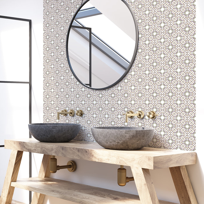 Stickers muraux - Sticker Mural Carrelage adhésif Cuisine Salle de Bain - 30 STICKERS CARRELAGES AZULEJOS LUCREZIA
