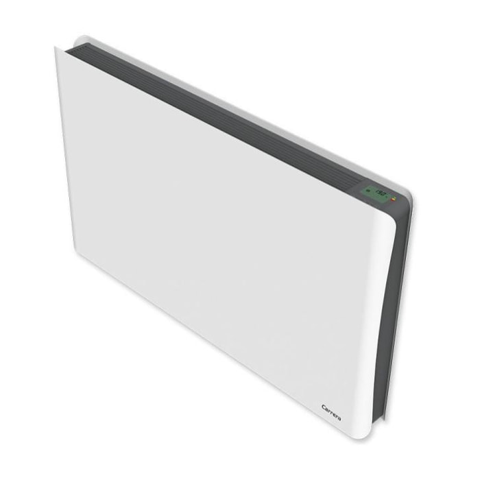 Radiateur inertie double cur ceramique + film LCD 2000W blanc & gris